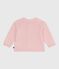 Babies' plain wool and cotton knit cardigan JOLI pink