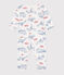 Babies' Paris themed cotton pyjamas MARSHMALLOW white/MULTICO white