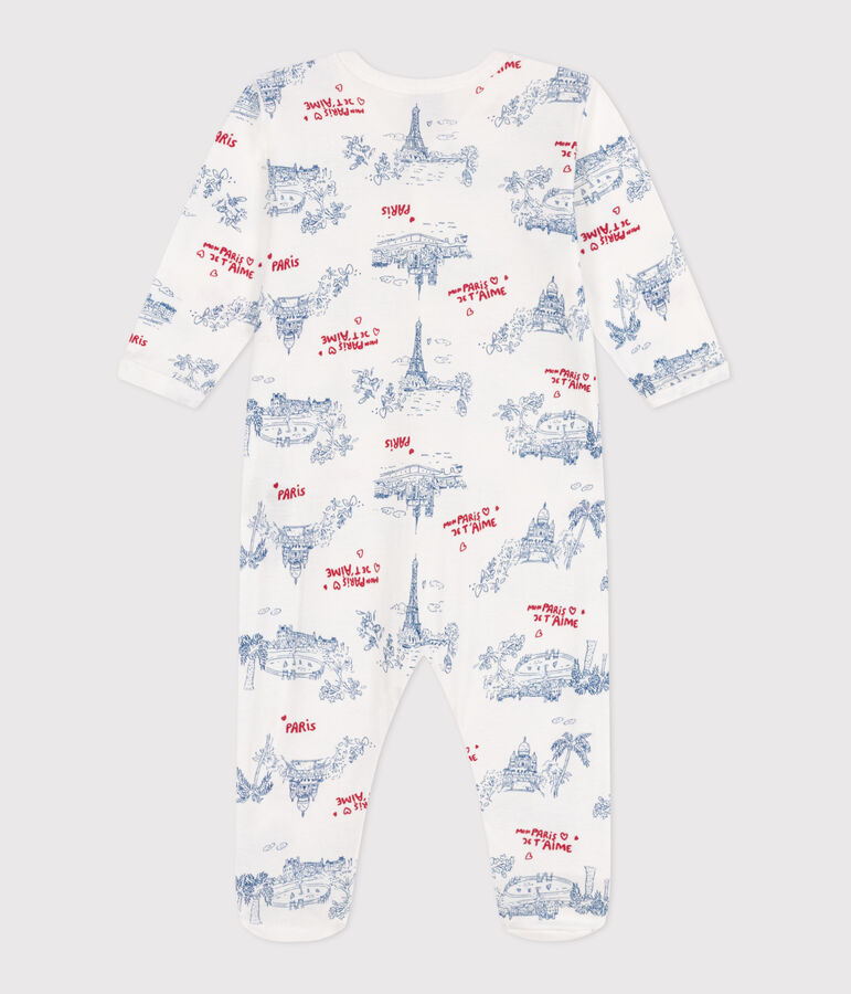 Babies' Paris themed cotton pyjamas white/multicolor