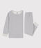 Children's Unisex Striped Tube Knit Pyjamas MARSHMALLOW white/SMOKING blue