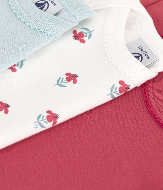 Short-Sleeved Floral Cotton Bodysuits - 3-Pack variante 1