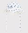 Babies' cute twill sun hat with ties white/blue