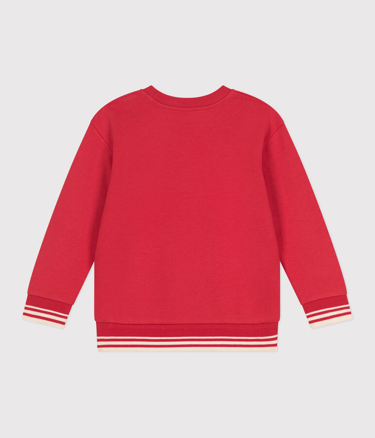 Children's unisex printed cotton sweatshirt red
