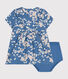Baby Girls' Short-Sleeved Poplin Dress and Bloomers