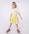 Children's short-sleeved printed cotton T-shirt MARSHMALLOW white/ORGE