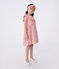 Children's sleeveless floral cotton dress CHARME pink/MARSHMALLOW white