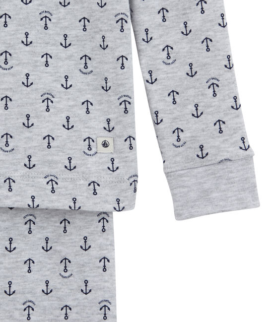 Little boy's pyjamas POUSSIERE grey/MEDIEVAL blue