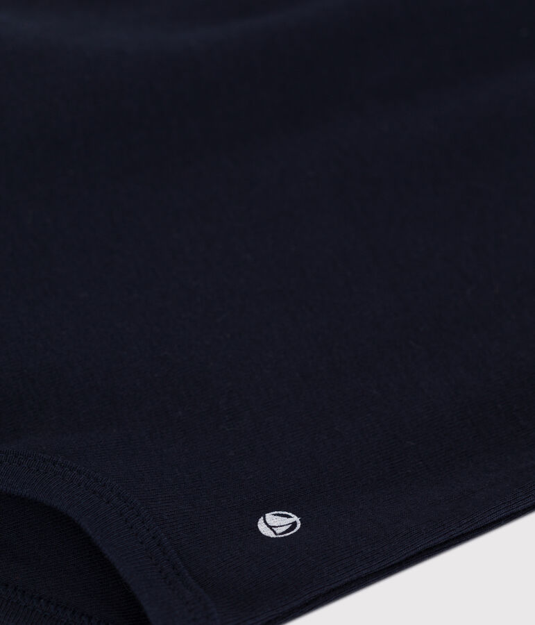 Babies' plain cotton body with a polo collar blue