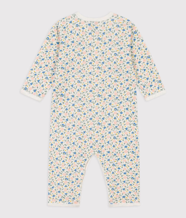 Floral Footless Cotton Sleepsuit white/multicolor