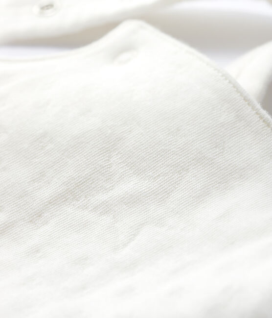 Babies' White Organic Cotton Tube Knit Dungarees MARSHMALLOW white