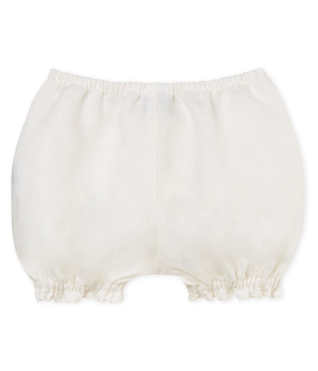 Baby girls' linen bloomers white