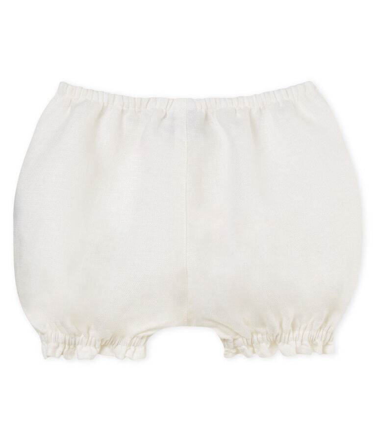 Baby girls' linen bloomers white