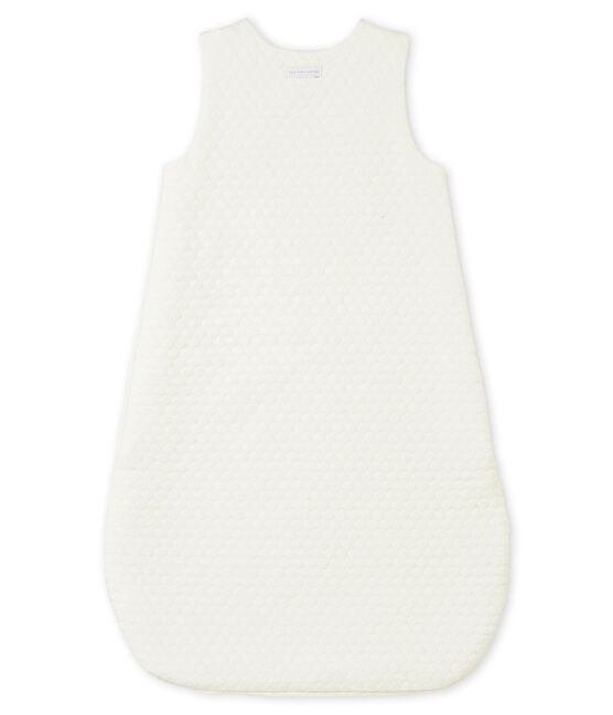 Unisex baby's sleeping bag in a quilted tubic MARSHMALLOW white