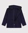 Children's plain zip-up cotton hoodie SMOKING blue