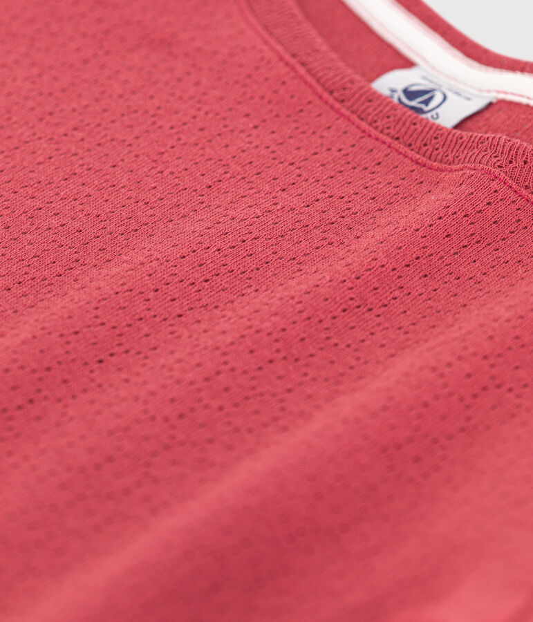 Girls' Plain Openwork Cotton Short Pyjamas pink