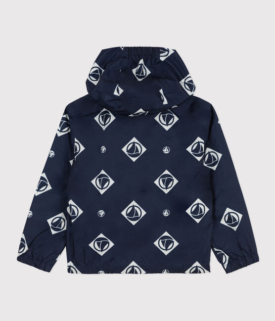 Children's Unisex Recycled Fabric Windcheater MEDIEVAL blue/MARSHMALLOW white