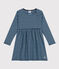Girls' long-sleeved stripy tube knit dress SMOKING /AZUL