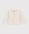 Babies' Plain Thick Jersey Cardigan MONTELIMAR CHINE beige