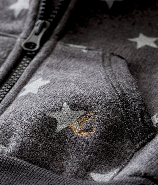 Baby boy's hooded print sweatshirt CITY black/GRIS grey