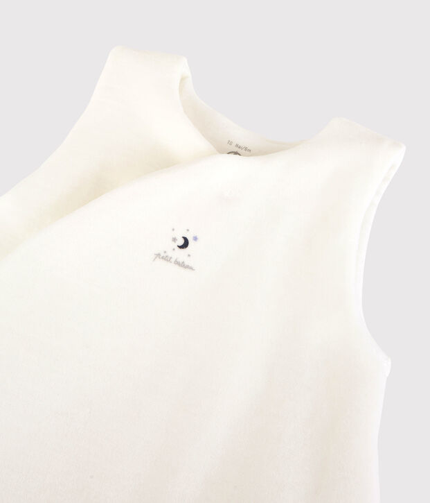 Unisex Organic Cotton Velour Baby Comforter white