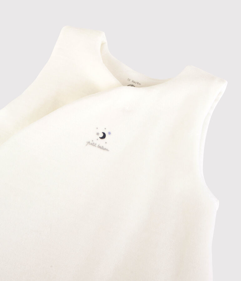 Unisex Organic Cotton Velour Baby Comforter MARSHMALLOW white