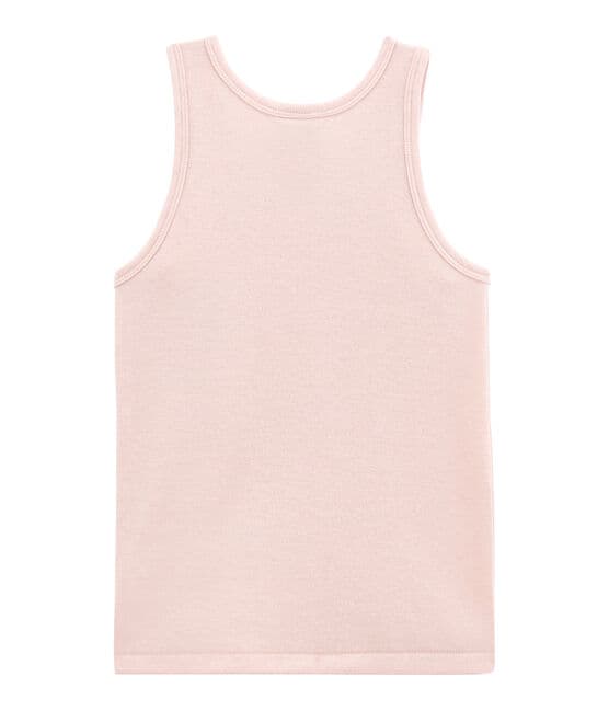 Little girl's vest top in wool and cotton JOLI pink