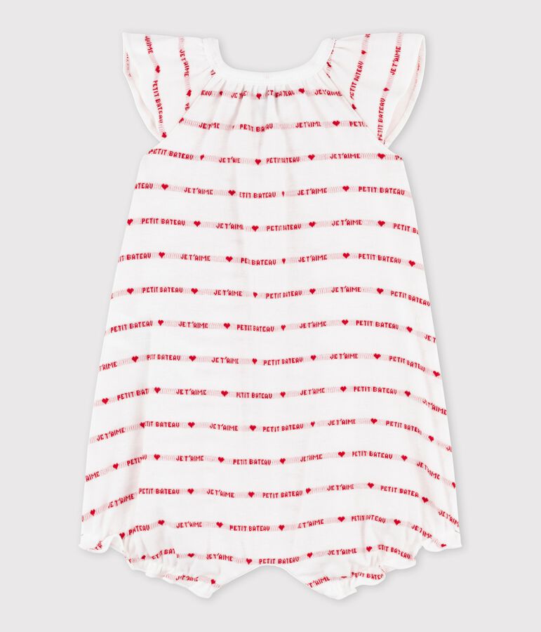 Ribbed Shortie with Petit Bateau je t'aime Slogan white/red