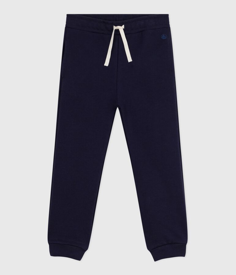 Girls' fleece jogging bottoms blue
