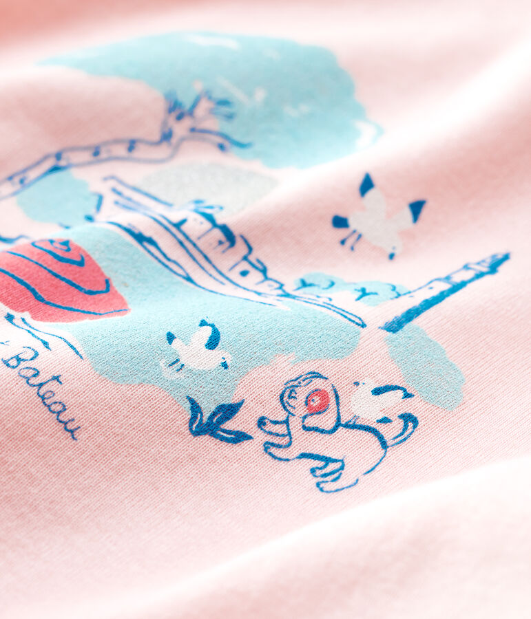 Baby Girls' Short-Sleeved Blouse with Collar pink