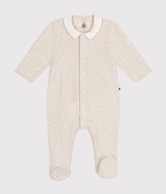 Babies' velour pyjama suit MONTELIMAR CHINE beige