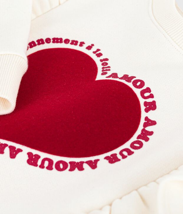 Children's printed cotton sweatshirt Ecru