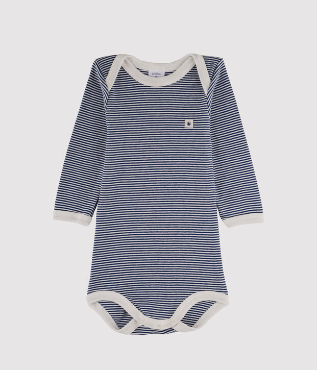 Baby Boys' Long-Sleeved Bodysuit blue/white