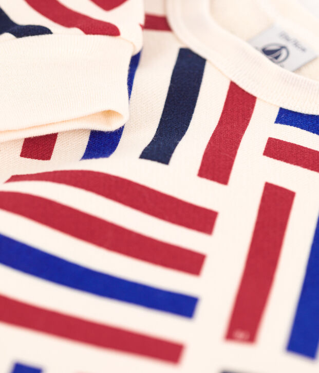 Babies' Graphic Print Fleece Sweatshirt Ecru/multicolor