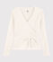 Women's Fine Cotton Wrapover Cardigan MARSHMALLOW white