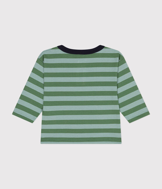 Babies' long-sleeved fine jersey T-shirt PALMERAIE green/PAUL