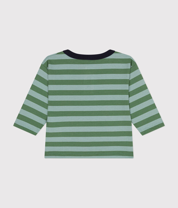 Babies' long-sleeved fine jersey T-shirt green/green