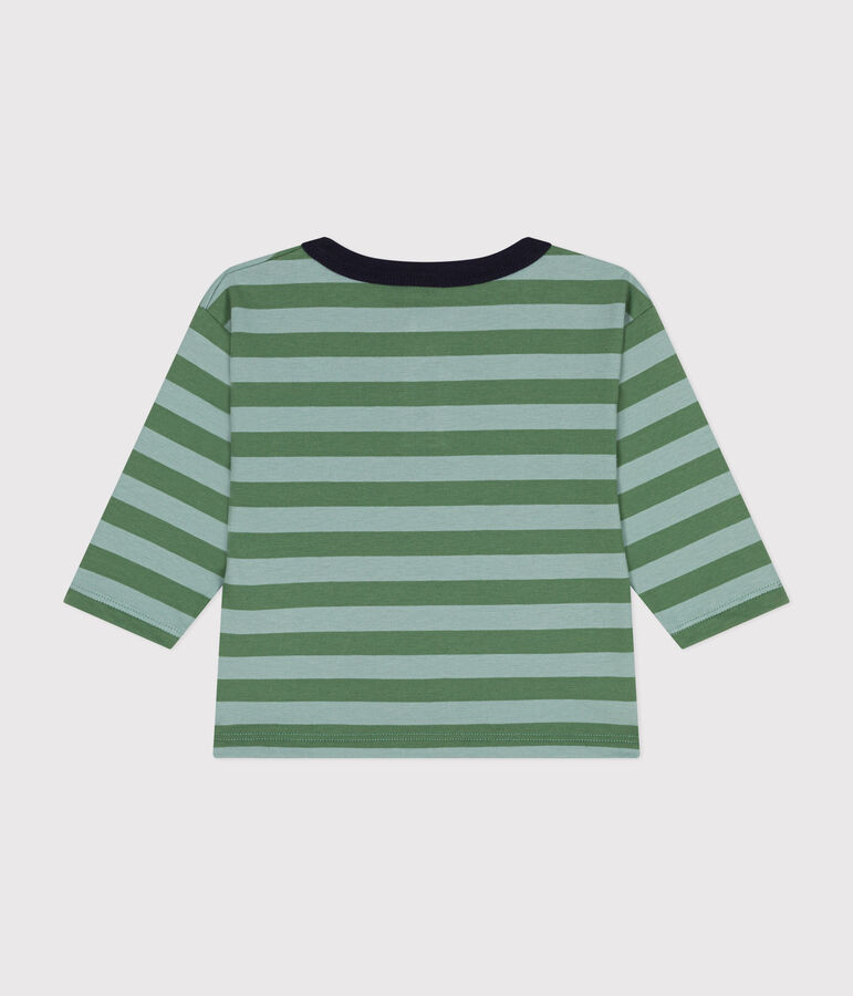 Babies' long-sleeved fine jersey T-shirt green/green