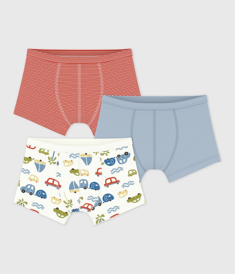 Pack of children's printed cotton boxers with covered waistbands variante 1
