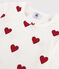 Girls' Heart Patterned Cotton Nightdress MARSHMALLOW white/TERKUIT red