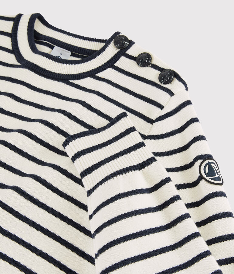 Women's Navy Cotton Jumper white/blue