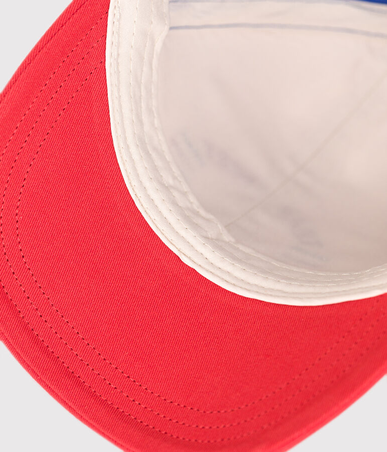 Children's team sport cotton cap Ecru/red