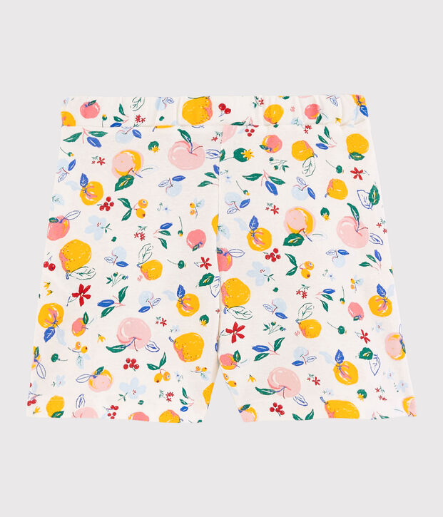 Girl's Cotton Shorts white/multicolor