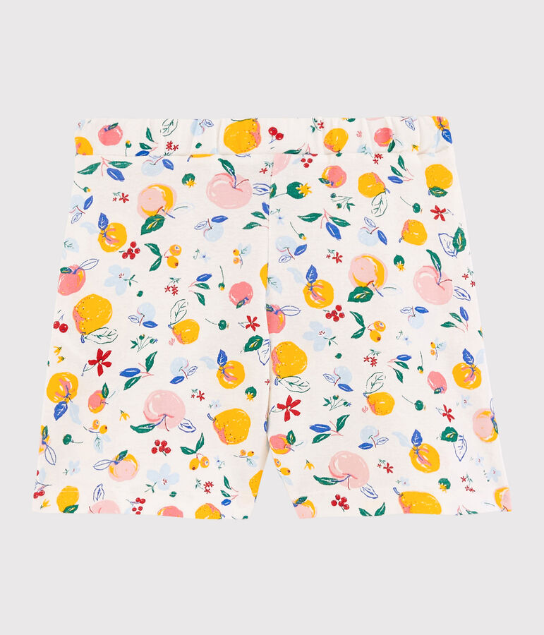 Girl's Cotton Shorts white/multicolor