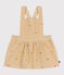 Babies' corduroy dress embroidered with flowers CAJOU beige/MULTICO