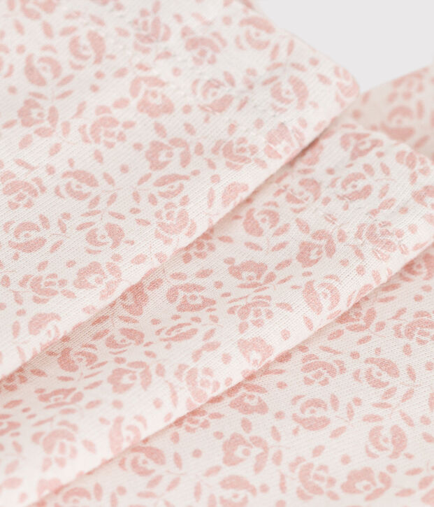 Babies' Printed Cotton Leggings white/pink