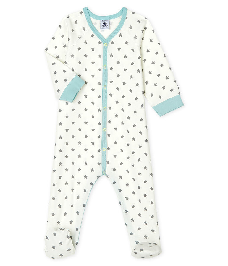 Baby Boys' Ribbed Sleepsuit white/grey
