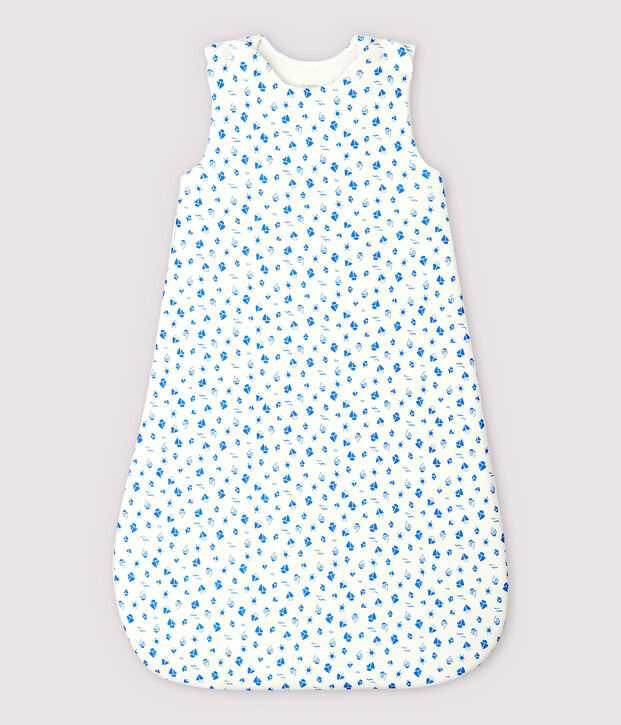 Babies' Organic Cotton Boat Pattern Sleeping Bag white/blue