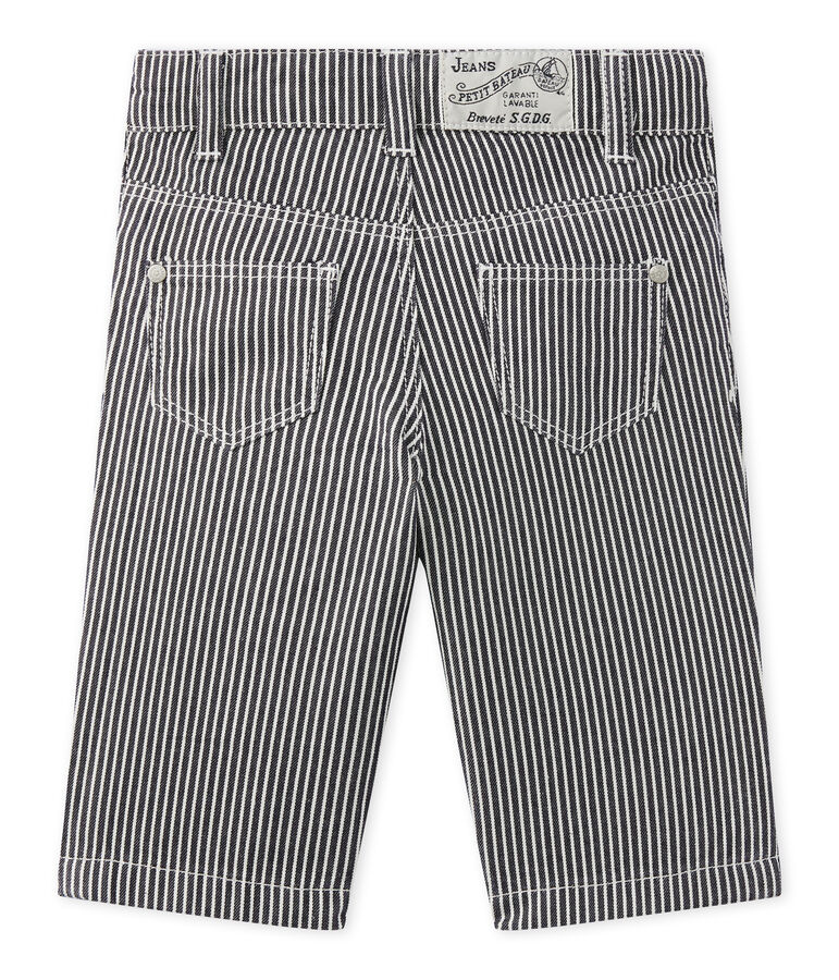 Baby boys' striped trousers SMOKING blue/MARSHMALLOW white