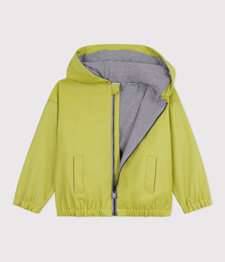 Children's jacket in plain PU green
