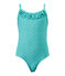 Girl's one-piece polka dot swimsuit VERDE green/MARSHMALLOW white